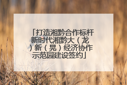 打造湘黔合作标杆 新时代湘黔大（龙）新（晃）经济协作示范园建设签约