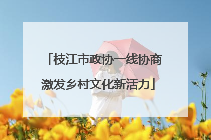 枝江市政协一线协商激发乡村文化新活力