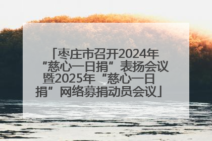枣庄市召开2024年“慈心一日捐”表扬会议暨2025年“慈心一日捐”网络募捐动员会议