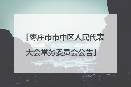 枣庄市市中区人民代表大会常务委员会公告