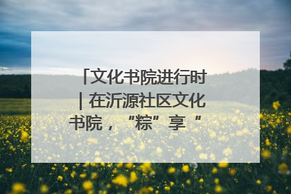 文化书院进行时｜在沂源社区文化书院，“粽”享“端午”美好时光