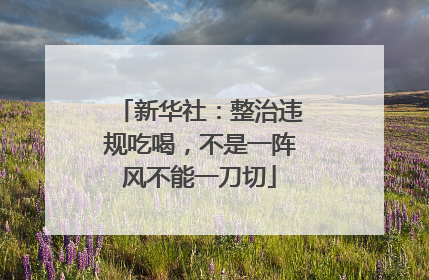 新华社：整治违规吃喝，不是一阵风不能一刀切