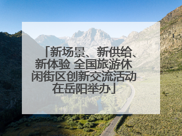 新场景、新供给、新体验 全国旅游休闲街区创新交流活动在岳阳举办