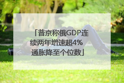 普京称俄GDP连续两年增速超4% 通胀降至个位数
