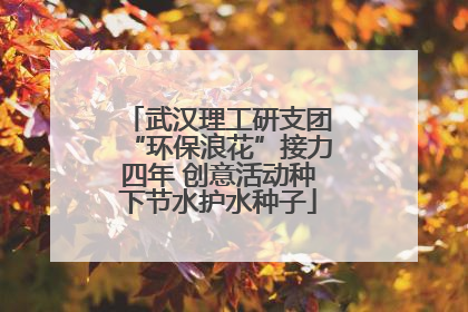 武汉理工研支团“环保浪花”接力四年 创意活动种下节水护水种子