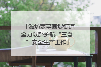 潍坊寒亭固堤街道全力以赴护航“三夏”安全生产工作