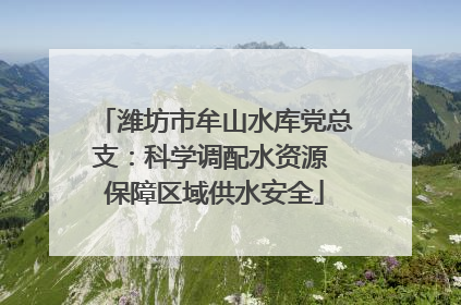 潍坊市牟山水库党总支：科学调配水资源 保障区域供水安全