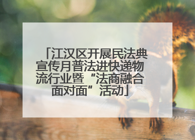 江汉区开展民法典宣传月普法进快递物流行业暨“法商融合面对面”活动
