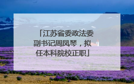 江苏省委政法委副书记周凤琴，拟任本科院校正职