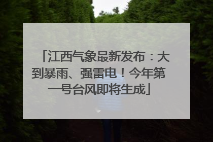 江西气象最新发布：大到暴雨、强雷电！今年第一号台风即将生成