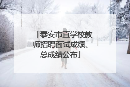 泰安市直学校教师招聘面试成绩、总成绩公布