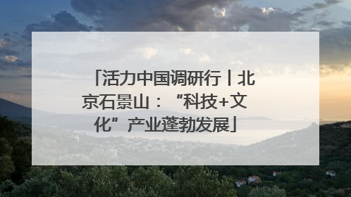 活力中国调研行丨北京石景山：“科技+文化”产业蓬勃发展