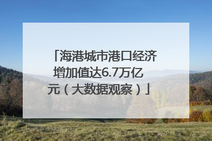 海港城市港口经济增加值达6.7万亿元（大数据观察）