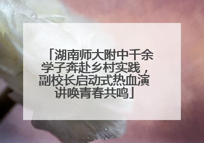 湖南师大附中千余学子奔赴乡村实践，副校长启动式热血演讲唤青春共鸣