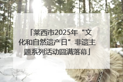 莱西市2025年“文化和自然遗产日”非遗主题系列活动圆满落幕