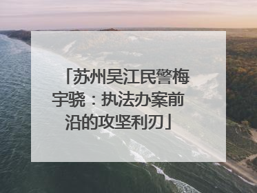 苏州吴江民警梅宇骁：执法办案前沿的攻坚利刃