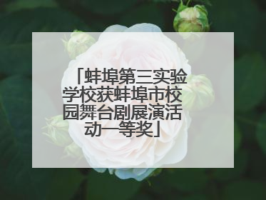 蚌埠第三实验学校获蚌埠市校园舞台剧展演活动一等奖