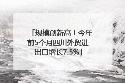 规模创新高！今年前5个月四川外贸进出口增长7.5%