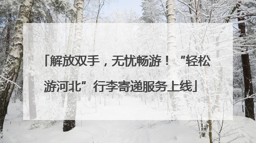 解放双手，无忧畅游！“轻松游河北”行李寄递服务上线