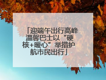 迎端午出行高峰 温馨巴士以“硬核+暖心”举措护航市民出行