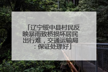 辽宁绥中县村民反映暴雨致桥损坏居民出行难，交通运输局：保证处理好