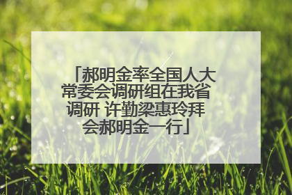郝明金率全国人大常委会调研组在我省调研 许勤梁惠玲拜会郝明金一行