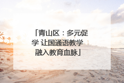 青山区：多元促学 让国通语教学融入教育血脉