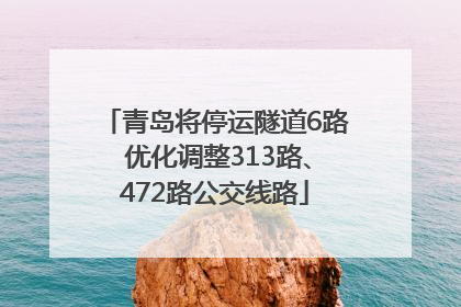 青岛将停运隧道6路 优化调整313路、472路公交线路