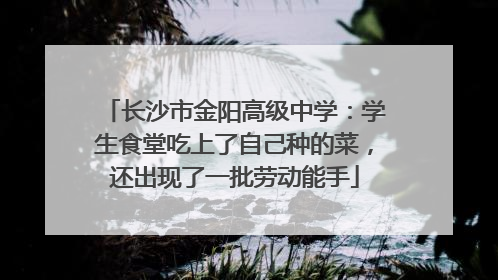 长沙市金阳高级中学：学生食堂吃上了自己种的菜，还出现了一批劳动能手