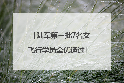 陆军第三批7名女飞行学员全优通过