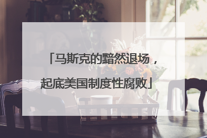马斯克的黯然退场，起底美国制度性腐败