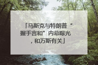 马斯克与特朗普“握手言和”内幕曝光，和万斯有关