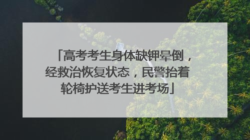 高考考生身体缺钾晕倒，经救治恢复状态，民警抬着轮椅护送考生进考场