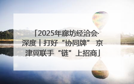 2025年廊坊经洽会·深度丨打好“协同牌” 京津冀联手“链”上招商