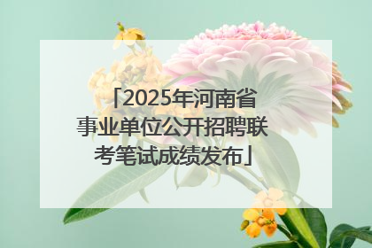 2025年河南省事业单位公开招聘联考笔试成绩发布