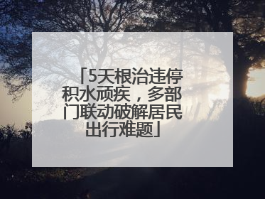 5天根治违停积水顽疾，多部门联动破解居民出行难题